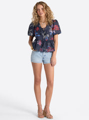 Raquelle Blouse - Polar Night Colorful Rio