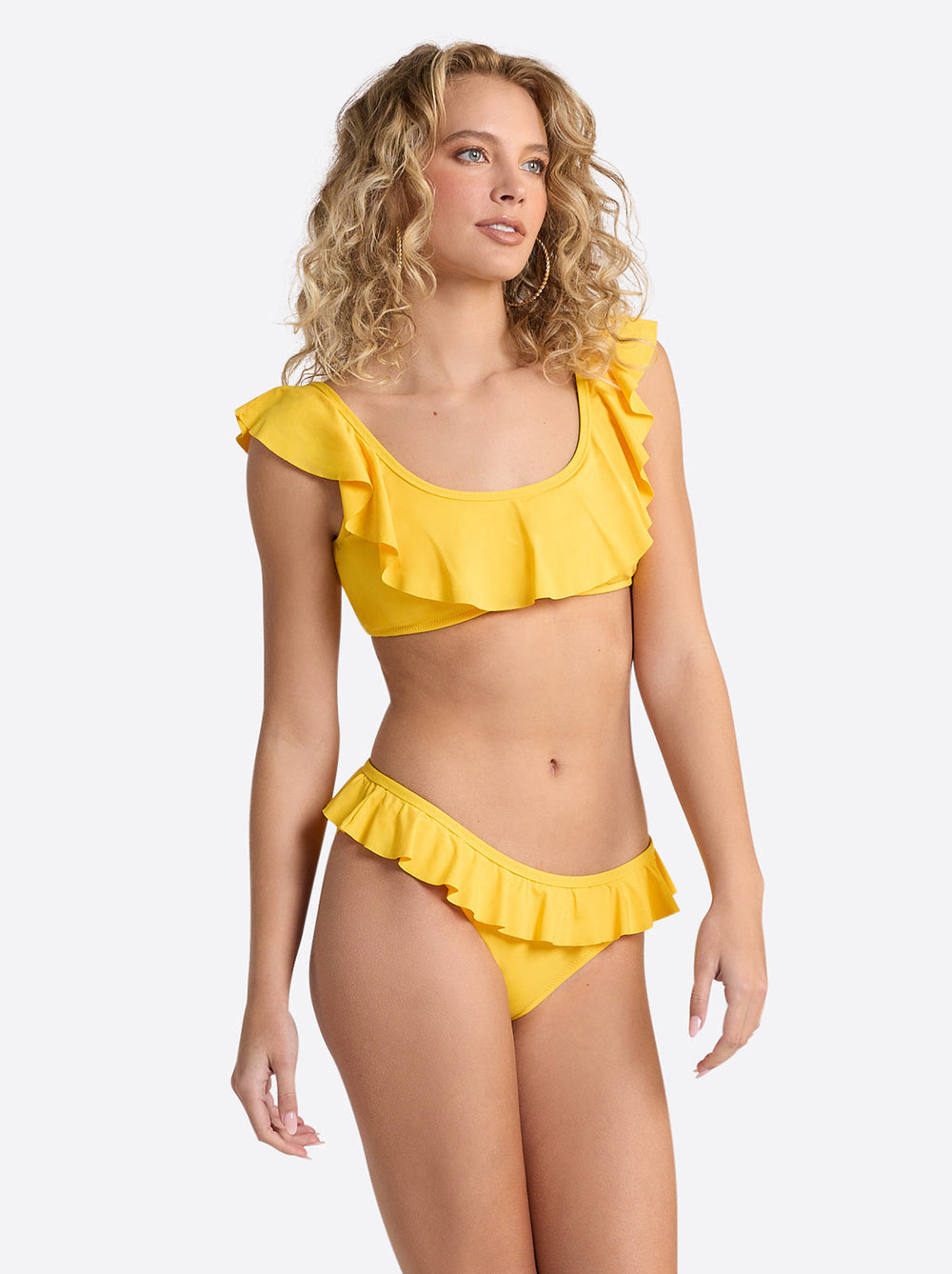 Solids Ruffle Bralette - Tangerine