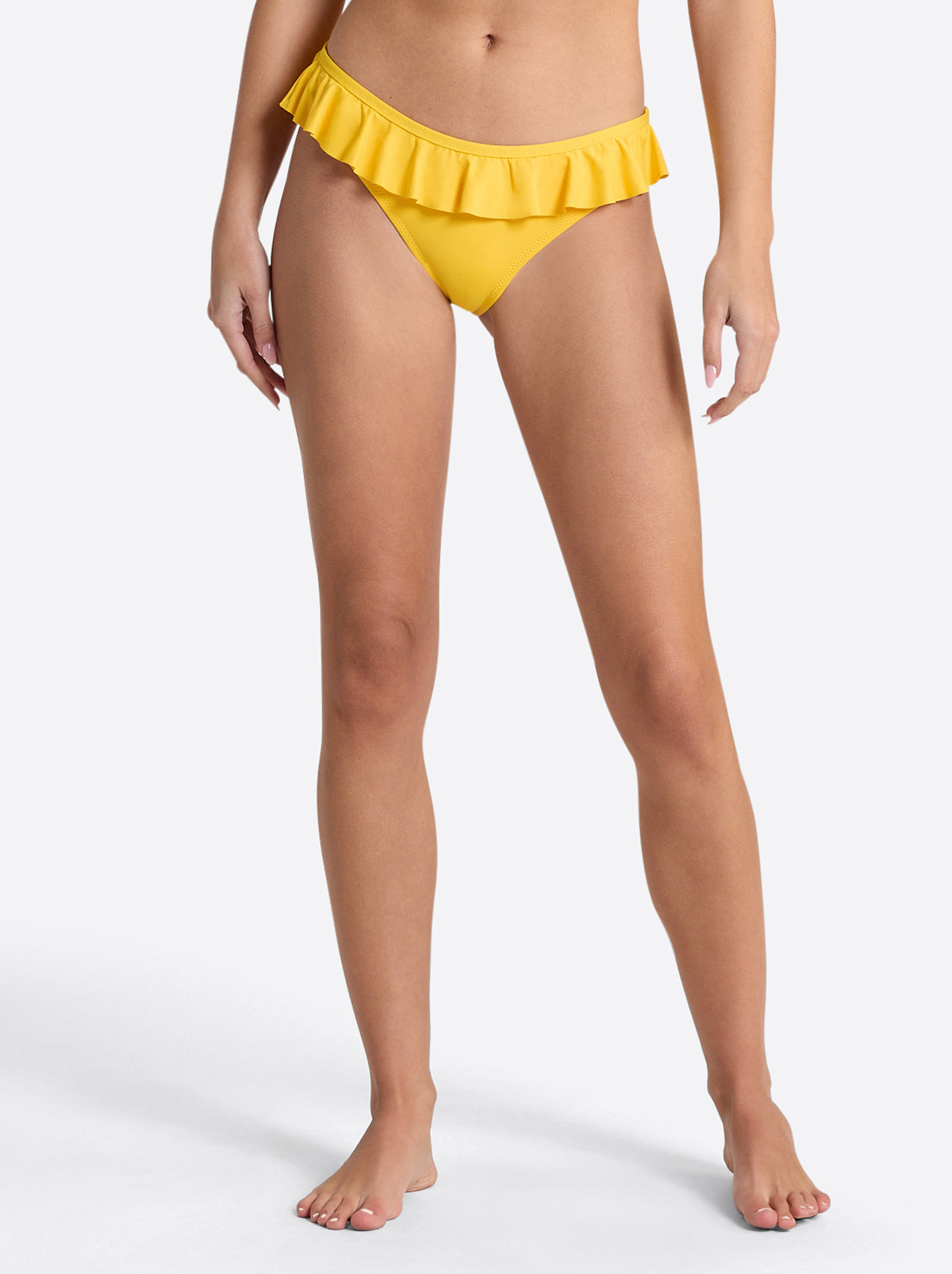 Solids Ruffle Bikini Bottom - Tangerine