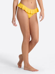 Solids Ruffle Bikini Bottom - Tangerine