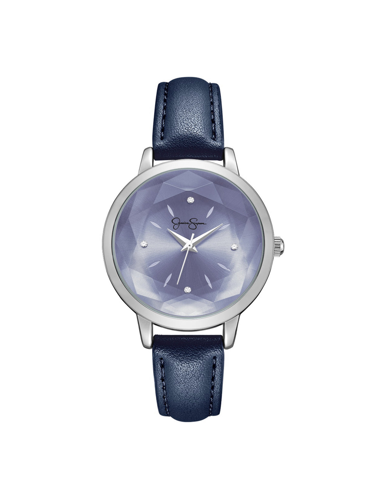 Faceted Glass Watch - Navy